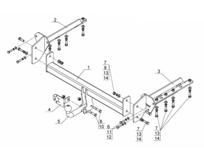 Фаркоп Avtos для Subaru Forester 2013-2016