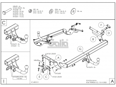 Фаркоп оцинкованный Galia шар A для Toyota RAV4 2006-2013